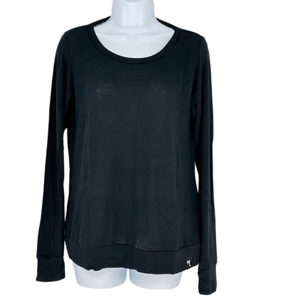 Michael Lauren Jeffrey Pullover Sweater Womens S Black Long Sleeve Scoop Neck - Picture 2 of 13